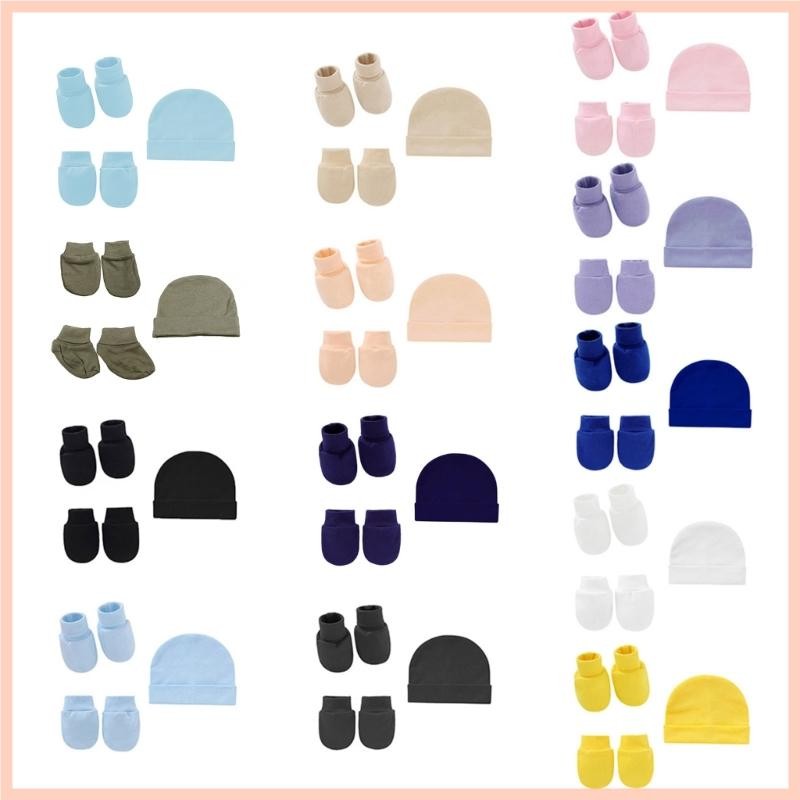 CC Baby Anti Scratching ถุงมือผ้าฝ้ายนุ่มหมวกเท้าของขวัญการถ่ายภาพ Props