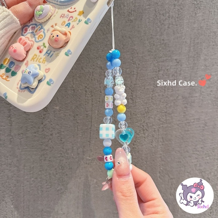 เข้ากันได้กับ IPhone 16 15 14 13 12 Pro Max 11 7 8 Plus X Xr Xs Max SE2020 เคสโทรศัพท์ซิลิโคนกันกระแทกป้องกันกล้องน่ารักไอศกรีมหมีตุ๊กตานุ่ม + ฝาครอบโซ่ - รูปที่ 3