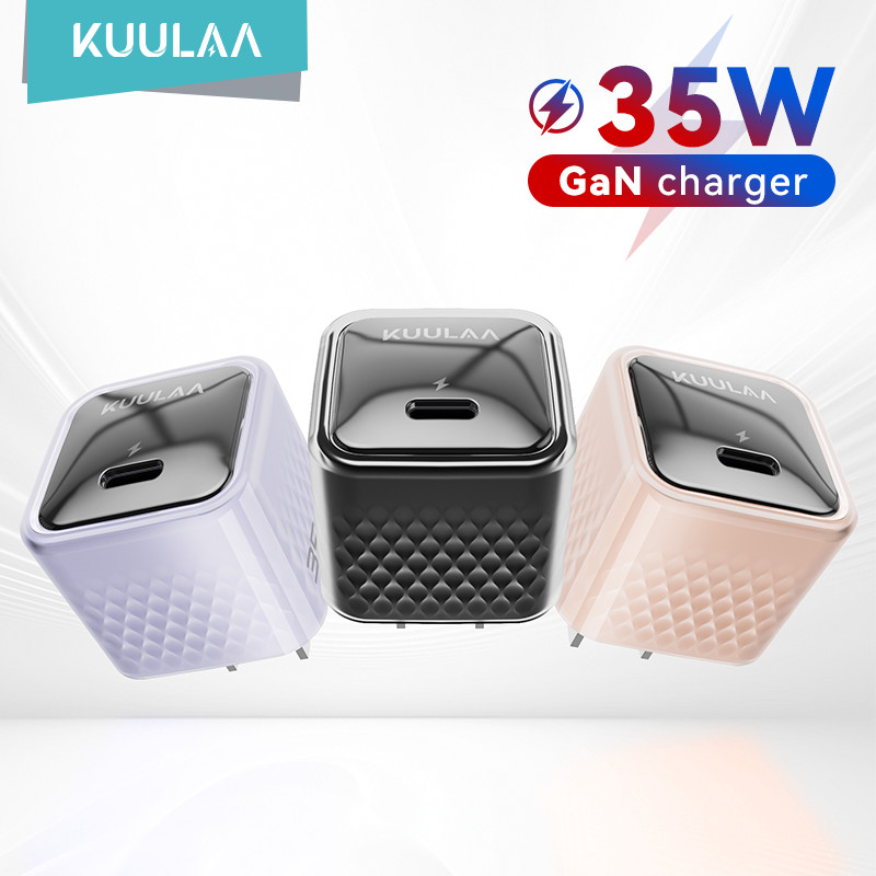 KUULAA Mini GaN 35W Charger Type-C Quick Fast Charger สําหรับ Samsung S25 Ultra S24 iPhone 17 Pro Max