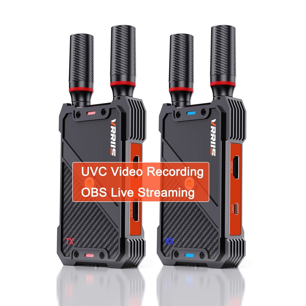 VRRIIS WL082U 400M HDMI Wireless Extender เครื่องส่งสัญญาณและตัวรับสัญญาณรองรับกล้องแบตเตอรี่สตรีมมิ