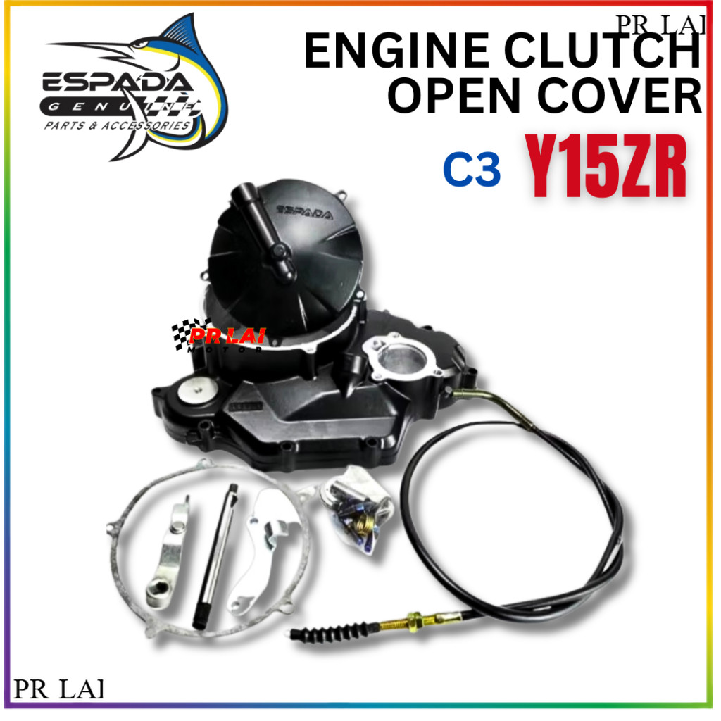 ESPADA Y15ZR RACING ENGINE CLUTCH COVER C3 เปิดหมวกสายคลัตช์ Nut Gaket Y15