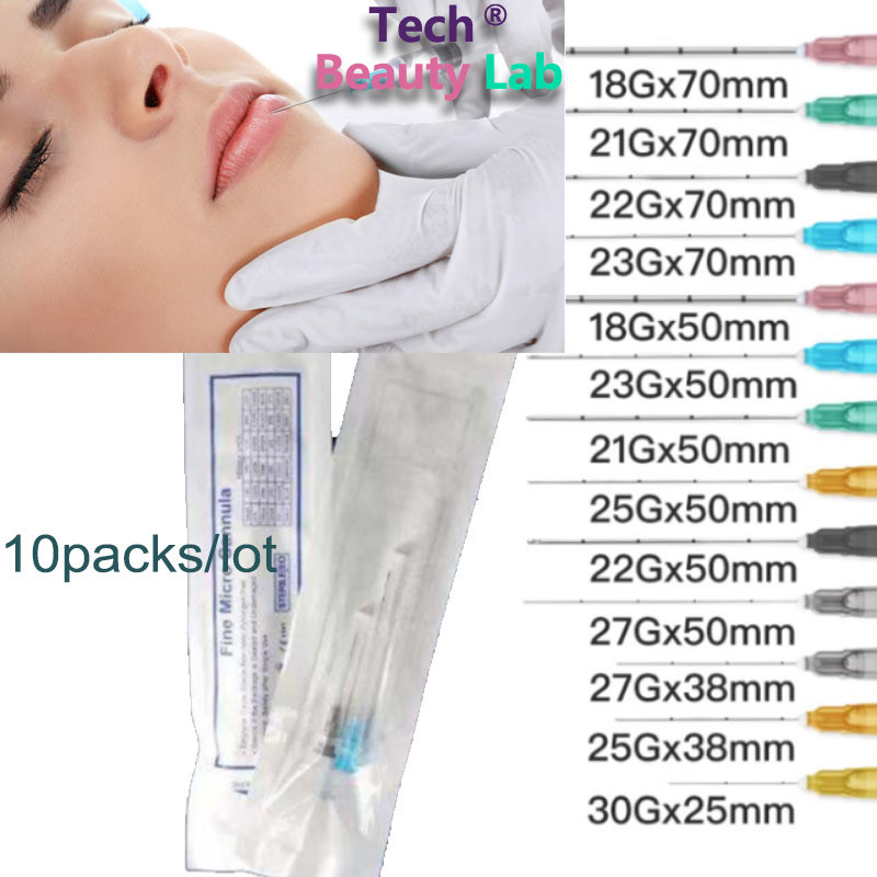 10 ชิ้น Blunt Cannula สําหรับฟิลเลอร์ฉีด 14G 18G 20G 21G 22G 23G 25G 27G 30G Uric Acid Facial Fillin