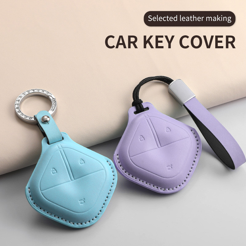（PU เครื่องหนัง）เคสกุญแจรีโมตรถยนต์  สําหรับ Wuling AIR EV Wuling Almaz Cortez AIR EV ของแต่งรถยนต์ พวงกุญแจ - รูปที่ 2