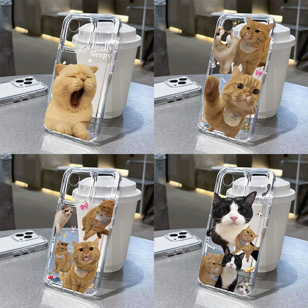แมวน่ารัก เคสใส for Samsung A32 A33 A34 A35 A36 A53 A54 A55 A56 5G A26 A25 A24 A23 A22 A16 A15 A14 A13 A71 A73 A06 A05S