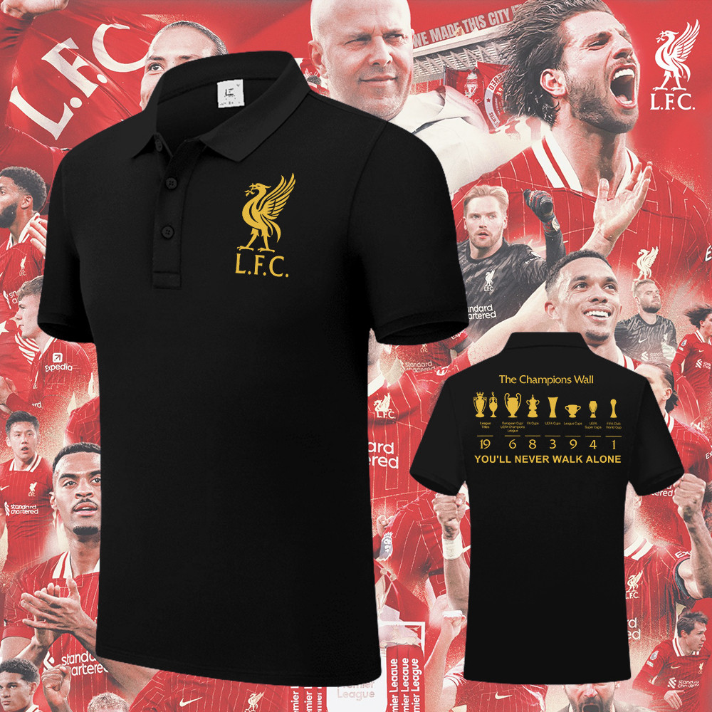 แอลเอฟซี LIVERPOOL เสื้อโปโลสําหรับแฟนฟุตบอล The Champion Wall 100% Cotton #17