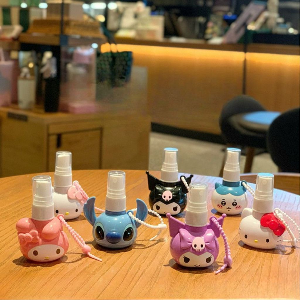 💦 อยากกรี๊ดกับสิ่งนี้ ขวดสเปรย์ การ์ตูน พร้อมสายซิลิโคนคล้อง มาใหม่ ความจุ 10 ml