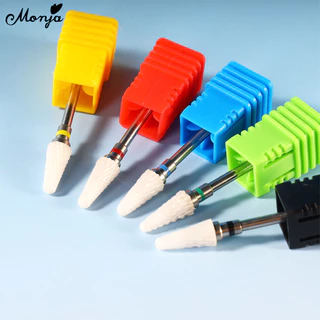Monja หัวเจียรเซรามิคไฟฟ้า แบบเปลี่ยน สําหรับตกแต่งเล็บ Ceramic no heat hurt sanding drill bit tool