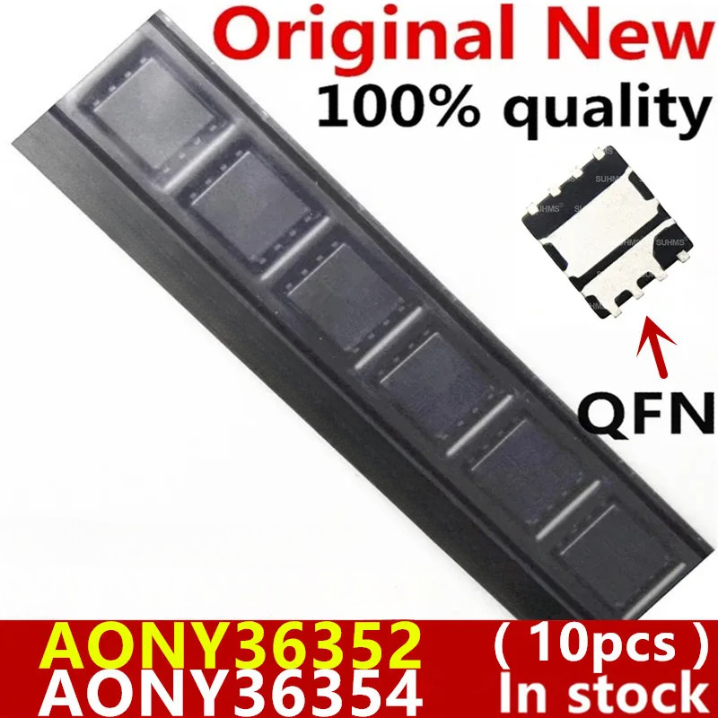(10 ชิ้น) 100% ใหม่ AONY36352 AONY36354 AON36352 ATO36354 AO36352 AO36354 363354 QFN-8 ชิปเซ็ต
