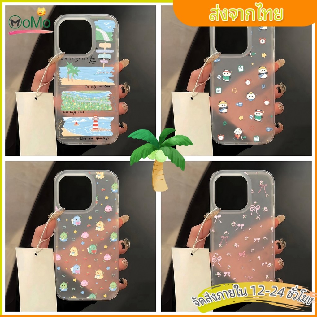 เคสสำหรับไอโฟน 11 13 วันฤดูร้อนโบว์น่ารัก case cute cat for iPhone11 13promax 15plus 16 14 13 12mini XR/XSMax 7 8 SE2020