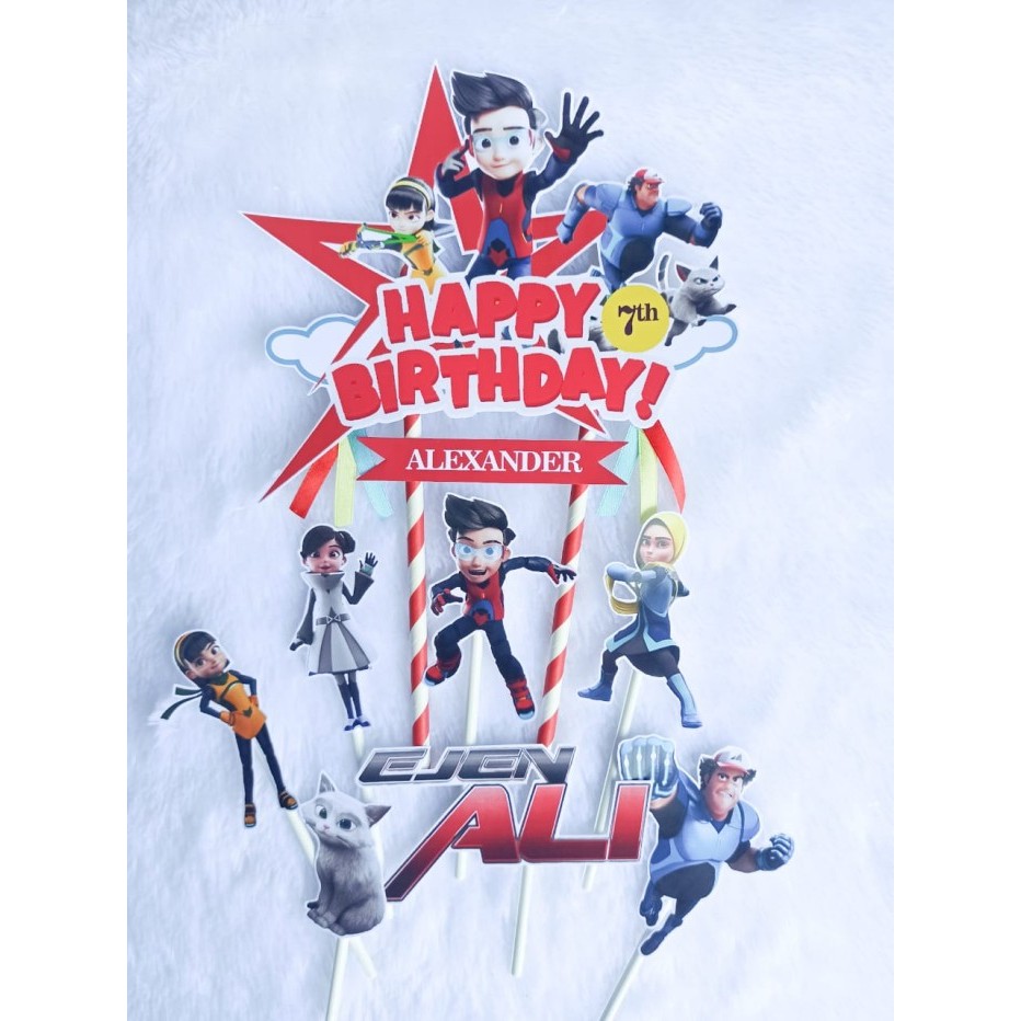 สินค้ามีจํานวนจํากัด - [besty_mart3] Ejen Ali Cake Topper / Ejen Ali Cake Topper / Ejen Ali Cake Dec