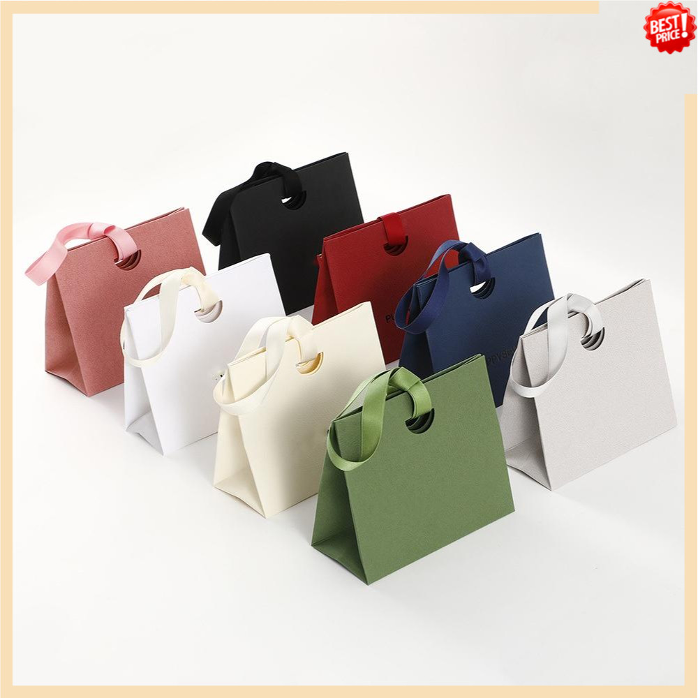 คุณภาพสูง Jewellery บรรจุภัณฑ์กระเป๋าถือริบบิ้นห่อของขวัญกระเป๋าลิปสติกจัดเก็บใหม่ถุงกระดาษ Tote