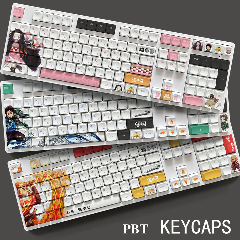 Demon Slayer Pbt Material Keycaps Set for ANSI Mechanical Keyboard XDA Profile for 68 75 84 98 99 10