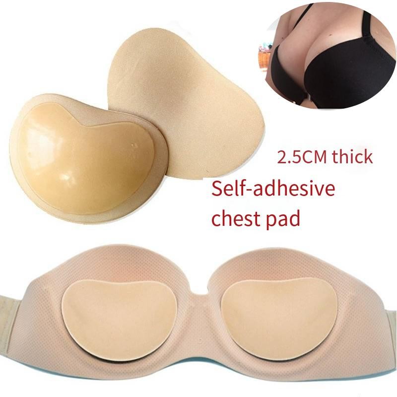 Sticky Bra Pads Bra ใส่แผ่นนํากลับมาใช้ใหม่กาว Bra โฟมเต้านม Push-up Bra Pads แผ่นหน้าอก