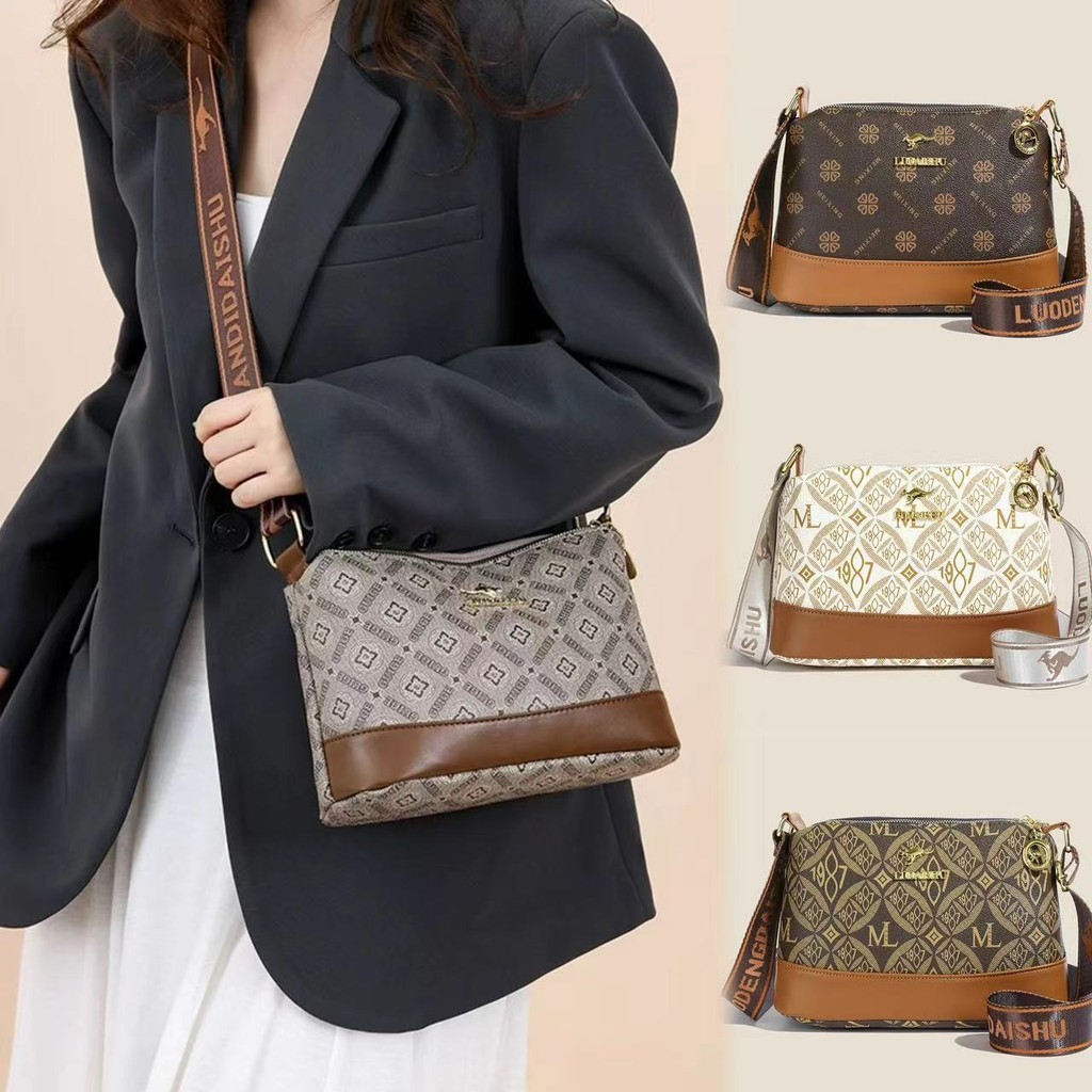 coco baby65: กระเป๋าสะพายไหล่สตรีสไตล์เรโทร มีซิป มีพื้นที่ใส่ของได้เยอะ วางมือถือได้ทุกสไตล์ EP8878
