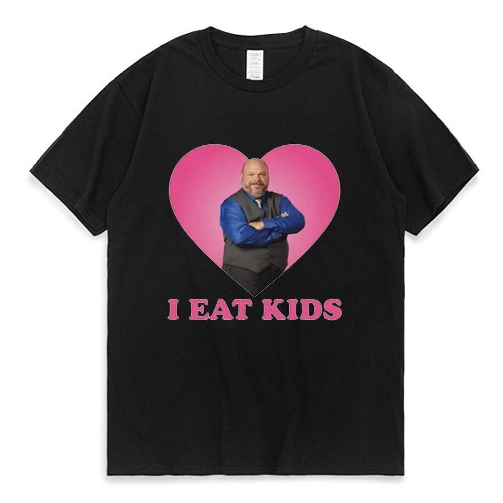[HOT]COD เสื้อยืดแขนสั้น ผ้าฝ้าย ทรงหลวม พิมพ์ลาย I Hate All Men Except Bertram I Eat Kids สําหรับผู้ชาย และผู้หญิง