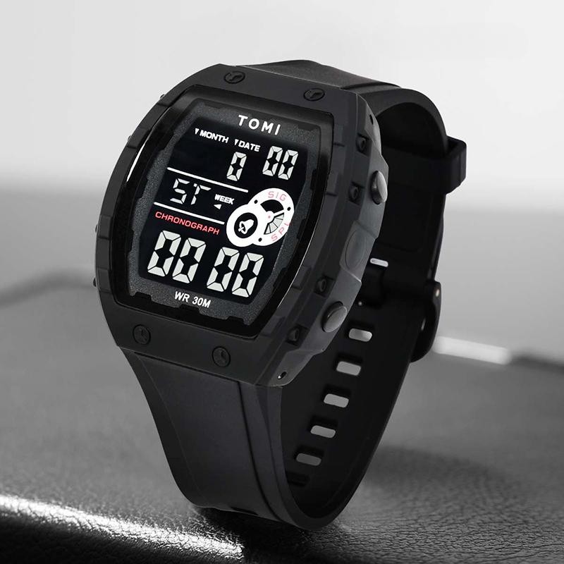 Original POSHI นาฬิกาสปอร์ตดิจิตอลแฟชั่นสําหรับผู้ชายกันน้ําสําหรับผู้ชาย