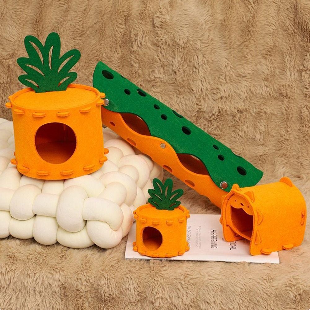 ดาฟเน่ ของเล่นอุโมงค์สัตว์เลี้ยง,รู้สึกล้างทําความสะอาดได้รังหนูแฮมสเตอร์,แฟชั่นสบายแครอทตอรูปร่างกระต่ายกระรอกเตียงบ้านอุปกรณ์สัตว์เลี้ - รูปที่ 2