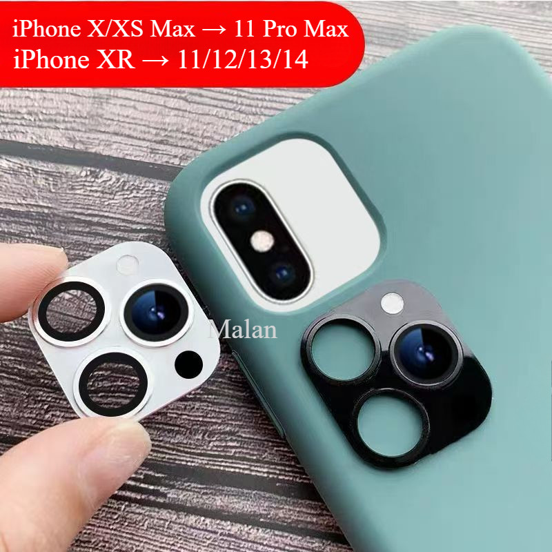 Iphone 16 13 14 สติกเกอร์เลนส์กล้องปลอมเหมาะสําหรับ IPhone XR X XS Max เปลี่ยน 11 Pro Max 16 13 14 1
