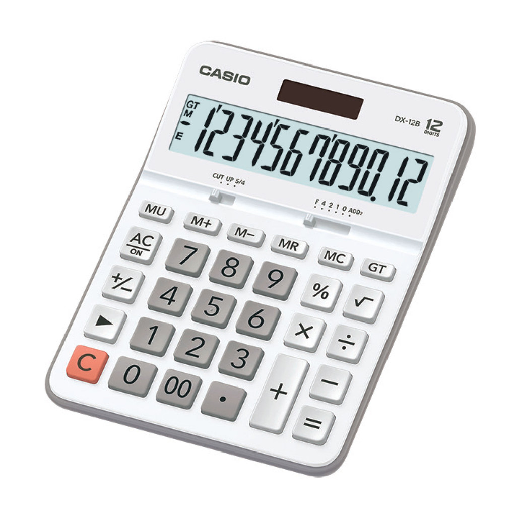 Casio เครื่องคิดเลข ขาว DX-12B-WE