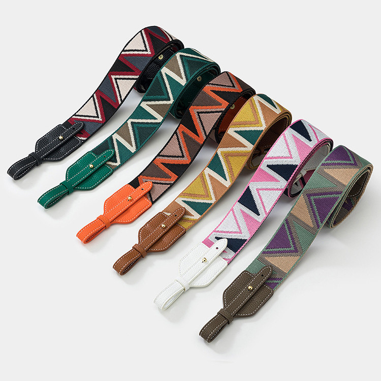 สายรัด jacquard สายคล้องไหล่กว้างและสายสั้นเหมาะสำหรับกระเป๋าตะกร้าผักกระเป๋าลินดี้สายคล้องไหล่ผ้าใบยาวแบบไม่มีกระดุมกระเป๋าบูติกอุปกรณ์ดัดแปลง
