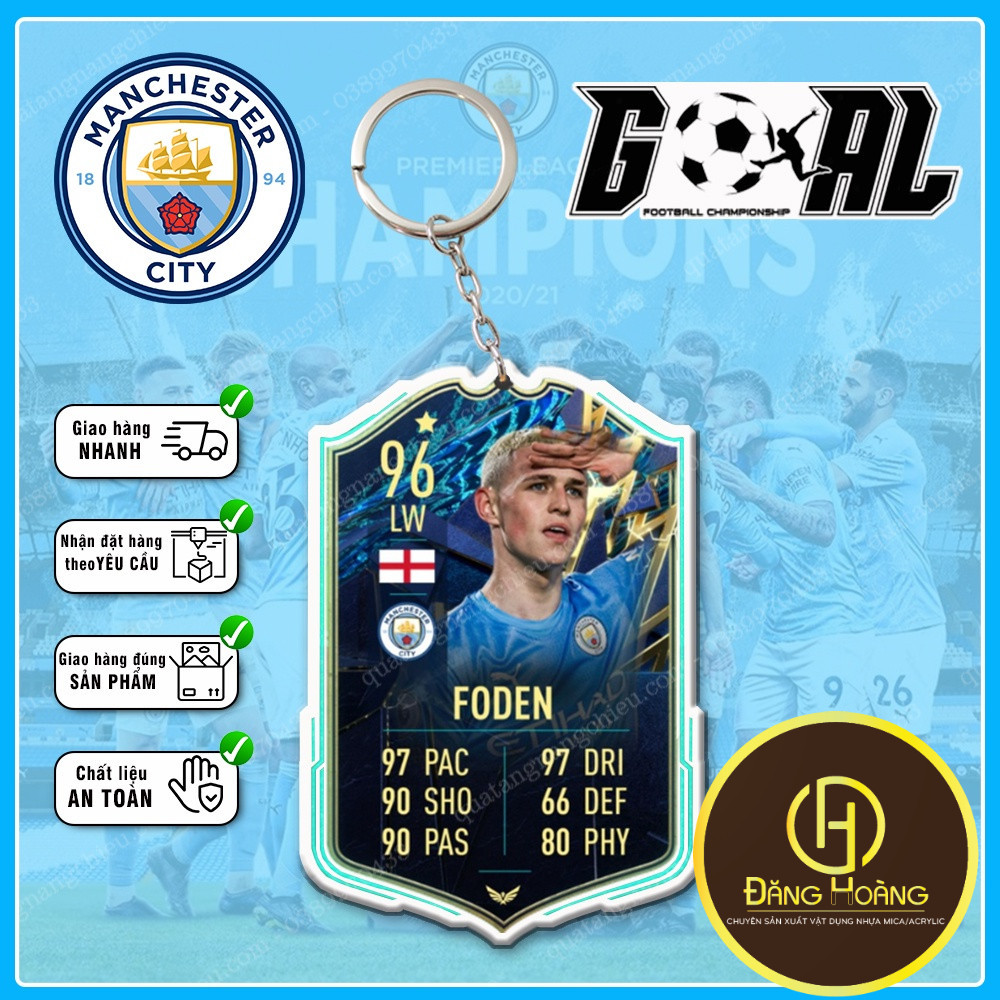 พวงกุญแจ Phil Foden การ์ดนักฟุตบอล ️Afton Sunshine Gift ️_DH-DH