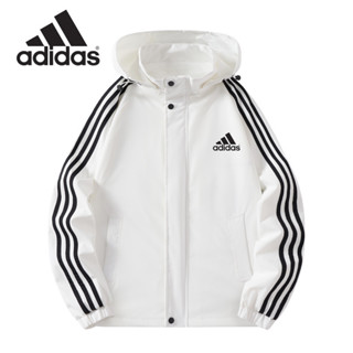 สไตล์ใหม่สบาย ๆ เสื้อแจ็คเก็ตมีฮู้ดกันลมสําหรับผู้ชาย เสื้อค…