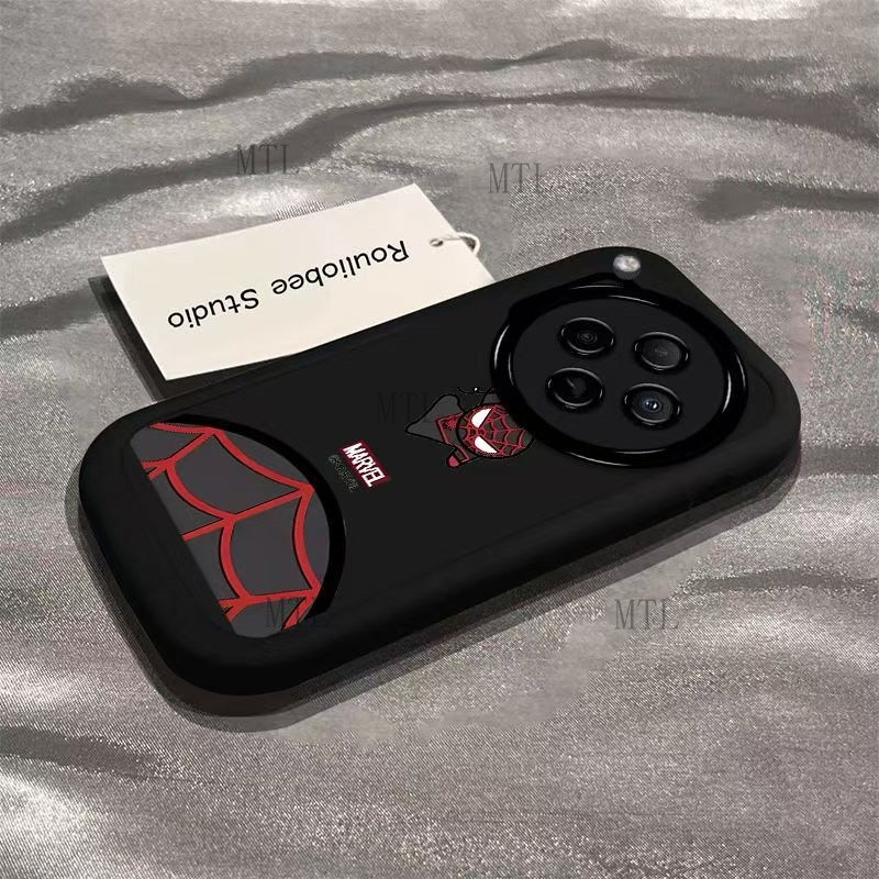 สําหรับ OPPO Find X9 X8 กรณี OPPO Find X9 X8 Pro Q Edition Spider-Man Puff เคสโทรศัพท์เลนส์ซิลิโคนเหลว, Precision Hole Full แพคเกจ Drop Resistance