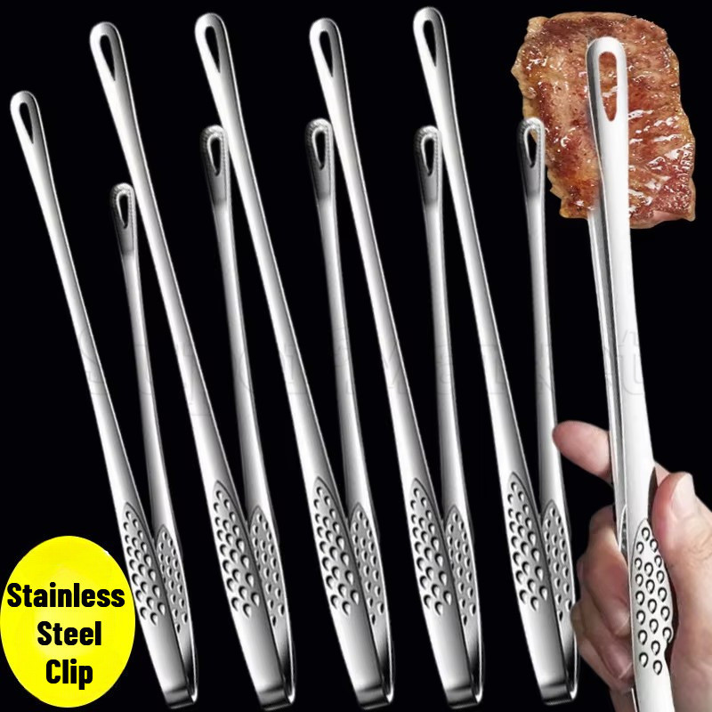 [ ที่โดดเด่น ] คลิปหนีบอาหารสแตนเลส – ที่คีบพลิกบาร์บีคิว – แหนบทําอาหารในครัว – ที่หนีบอบขนม – กันลื่น, ป้องกันน้ําร้อนลวก, ประหยัดแรงงาน