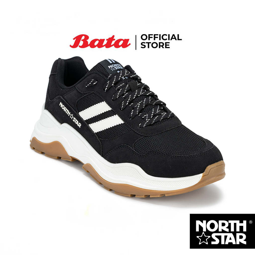 Bata บาจา by North Star รองเท้าผ้าใบสนีคเกอร์แบบผูกเชือก สำหรับผู้ชาย รุ่น PERRY สีขาว 8201141 สีดำ 8206141