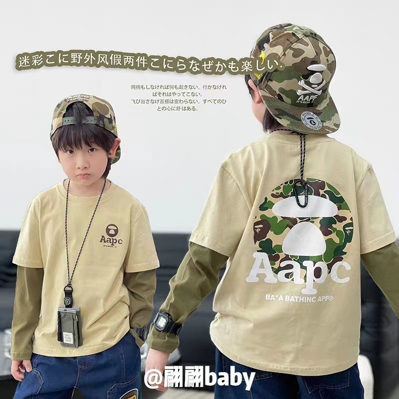 เสื้อยืดเด็กชายแฟชั่นลายการ์ตูนเด็กแขนยาวใส่สบายระบายอากาศได้ดีเหมาะสำหรับเด็กอายุ1-3, 4-6, 7-9ปี