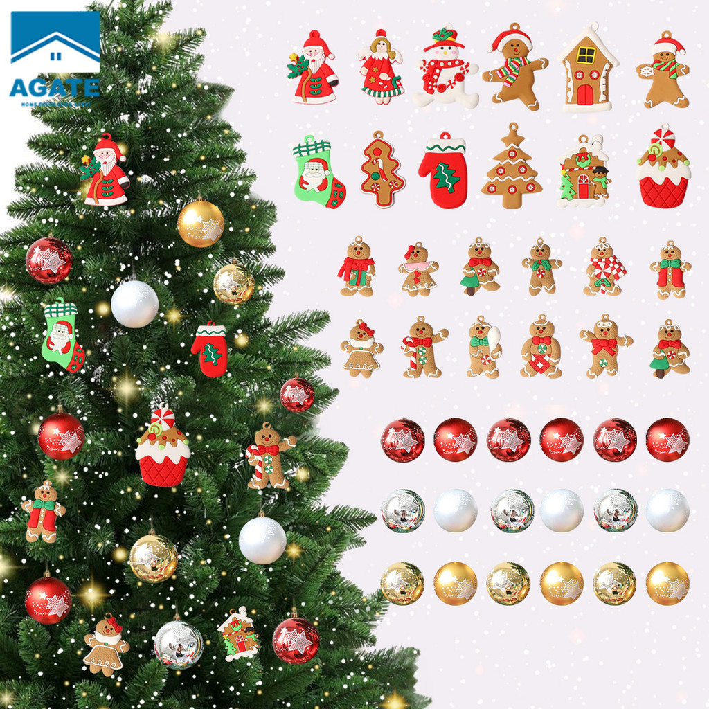 Christmas tree decorations balls ลูกบอลประดับต้นคริสต์มาส 8ซม ของตกแต่ง ของประดับงานปาร์ตี้บ้าน แบบแขวน