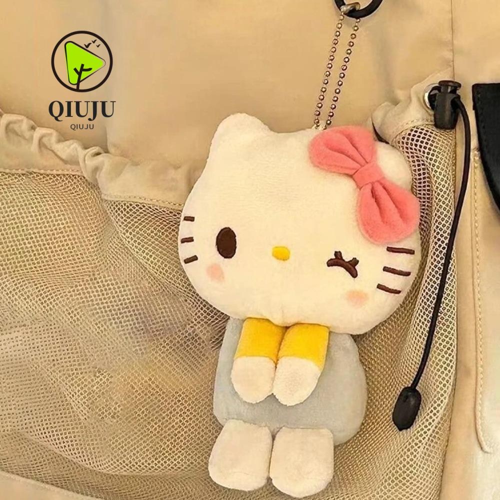 SANRIO พวงกุญแจตุ๊กตาตุ๊กตา ชิวจู ,ตุ๊กตาตุ๊กตา ซานริโอ สวัสดี คิตตี้ จี้กระเป๋าคิตตี้, เครื่องประดับน่ารักของขวัญอะนิเมะที่แข