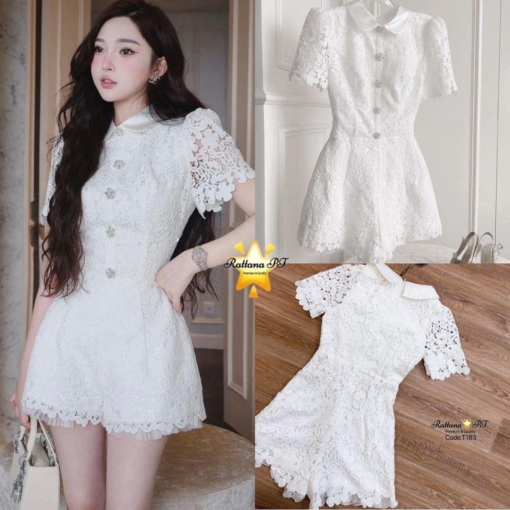 (xs-L) พร้อมส่ง Rattana71 จั้มสูทลูกไม้ แต่งเพชร ใส่ออกงาน ออกเดท สวย แพง ลูกคุณหนูมาก Cafe