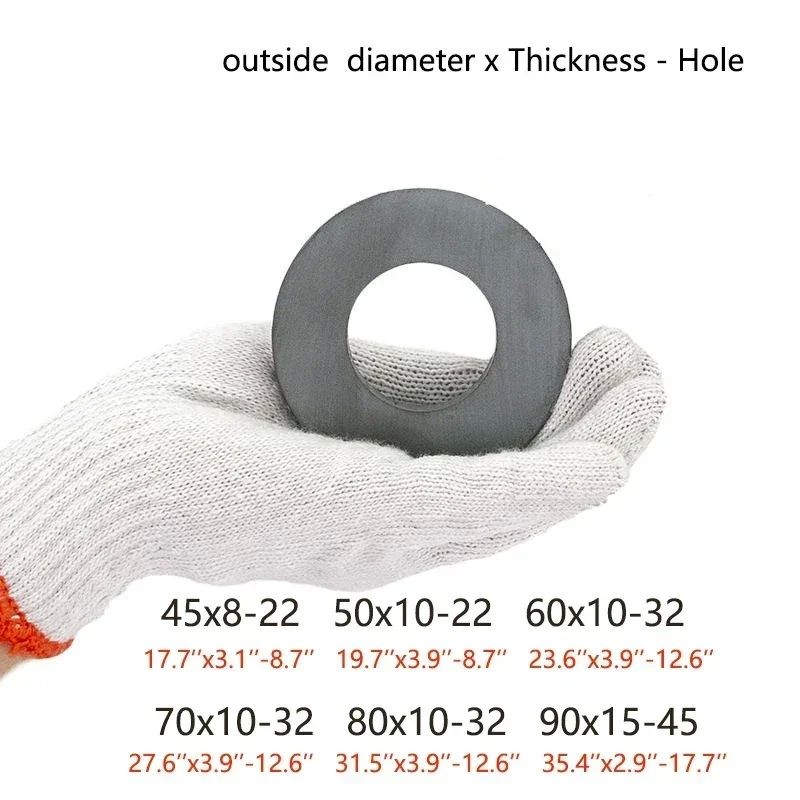 แหวนวงกลมสีดําแม่เหล็กแม่เหล็กแม่เหล็กชิงช้าสวรรค์ที่แข็งแกร่งที่มีลําโพงหลุมแหวนแม่เหล็กถาวร 40x8 5