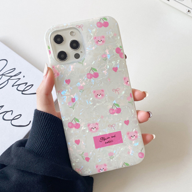 เคสแข็งคุณภาพเงางาม หมีแฟชั่นน่ารัก เคสไอโฟน11 iphone13 14 12 15 11 16 Pro Max 7Plus 8Plus SE XS Max X XR เคสไอโฟน13 ราคา ถูกที่สุด ดีลบีเคเค แกลเลอรีภาพที่ 4
