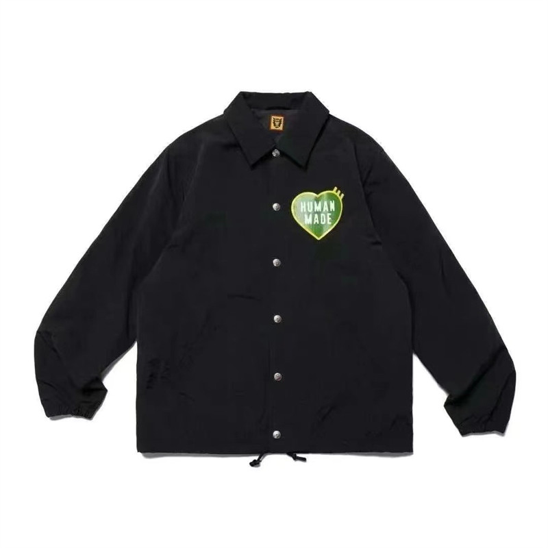 ❤❀ [คลังสินค้าพร้อม] ❤ Humanmade Casual Turndown Collar เสื้อสเวตเตอร์ถักแขนยาวการพิมพ์แจ็คเก็ตเหมาะสําหรับทั้งชายและหญิง