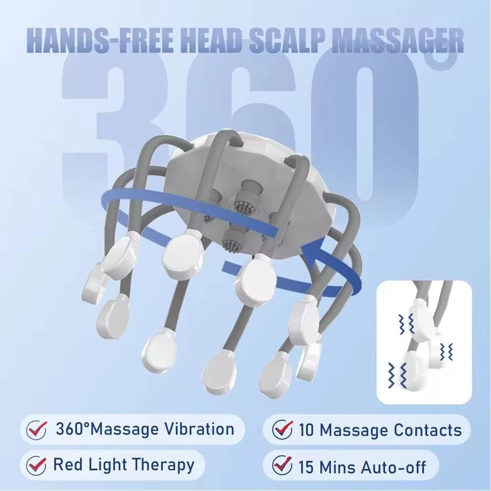 TPWGF65 ไฟฟ้าหัวนวด, Therapeutic Scratch Pad Octopus Claw แปด Claw นวด, แฮนด์ฟรีบําบัด USB ชาร์จ Multi-Point นวดสําหรับผ่อนคลายความเครียดไมเกรน ราคา ถูกที่สุด ดีลบีเคเค แกลเลอรีภาพที่ 4