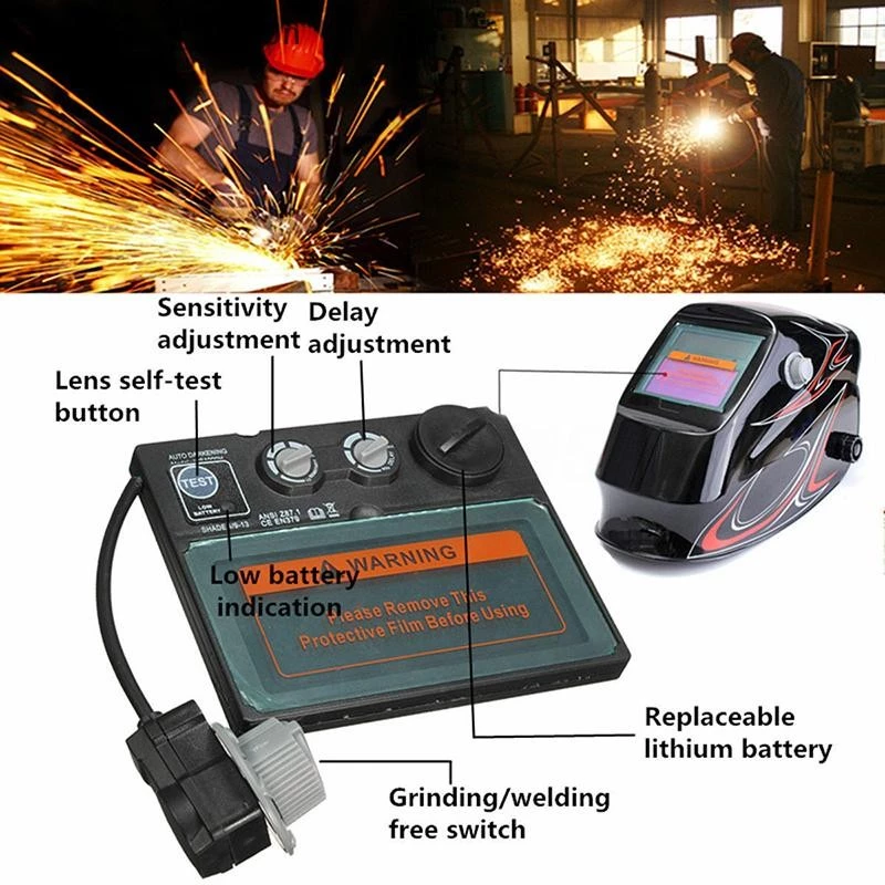 Tt Auto Solar Darkening TIG เชื่อมหมวกกันน็อคเลนส์หน้ากากแว่นตาอัตโนมัติกรอง Mbn