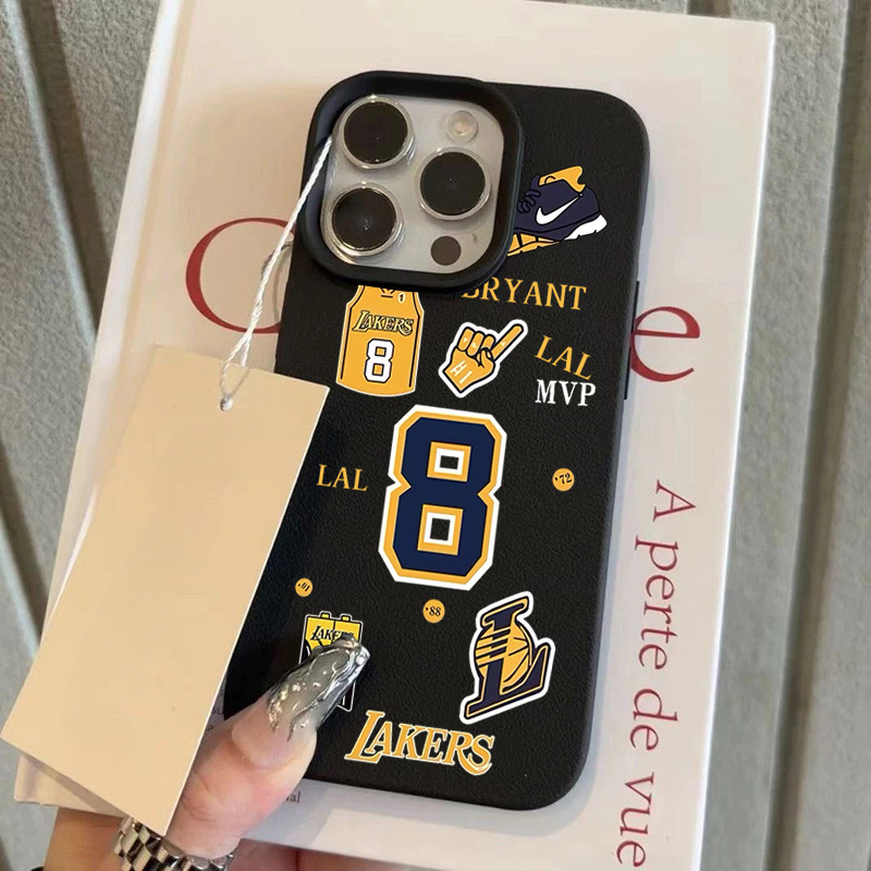 TPU ปุ่มชุบไฟฟ้า เคสไอโฟน นิ่มกันกระแทก เคสโทรศัพท์ iPhone 11 12 13 14 15 Pro Max XR XS X 7 8Pเสื้อสีเหลืองหมายเลข 8