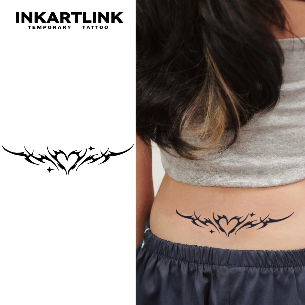 Inkartlink Y2K Butterfly Low Back สติกเกอร์รอยสักชั่วคราวกันน้ําชุดสักปลอมกึ่งถาวร