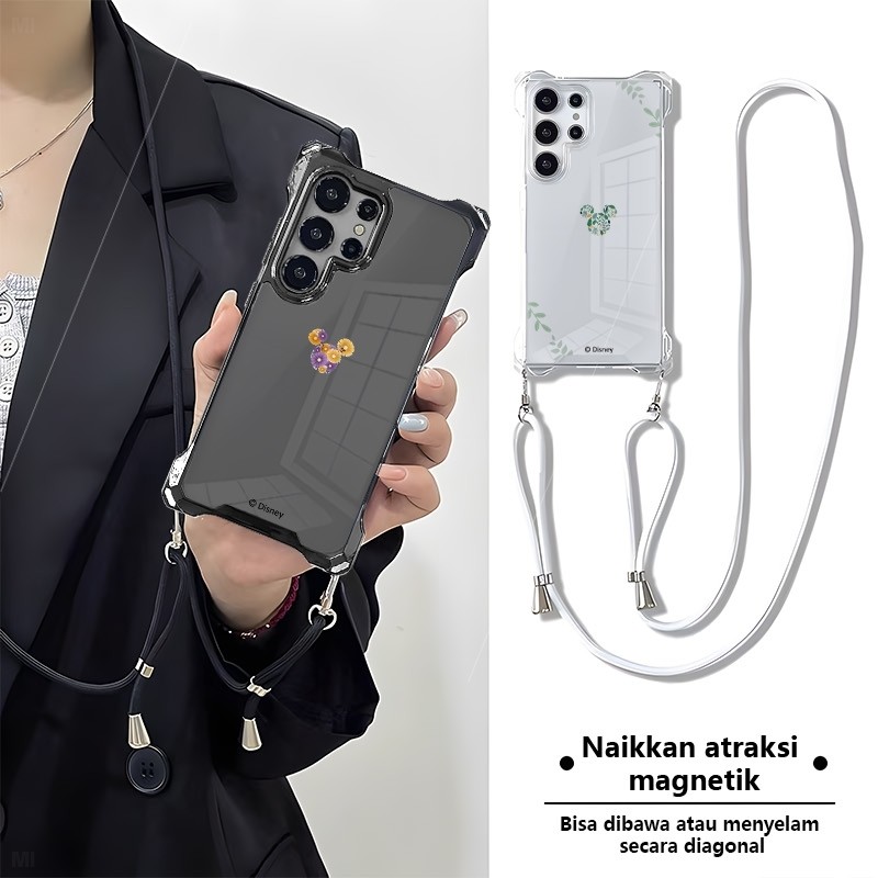 ส่วนบุคคลนุ่มโปร่งใส Anti-Drop กรณีที่ถอดออกได้ Lanyard สําหรับ samsung A56 A26 A36 A16 S25 Ultra/S2