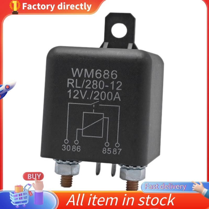 แบตเตอรี่ Isolator รีเลย์ 12V 4-Pin WM686 เริ่มต้นรีเลย์รถเปิด/ปิดสวิทช์ปกติเปิดรีเลย์ RL/280 200A