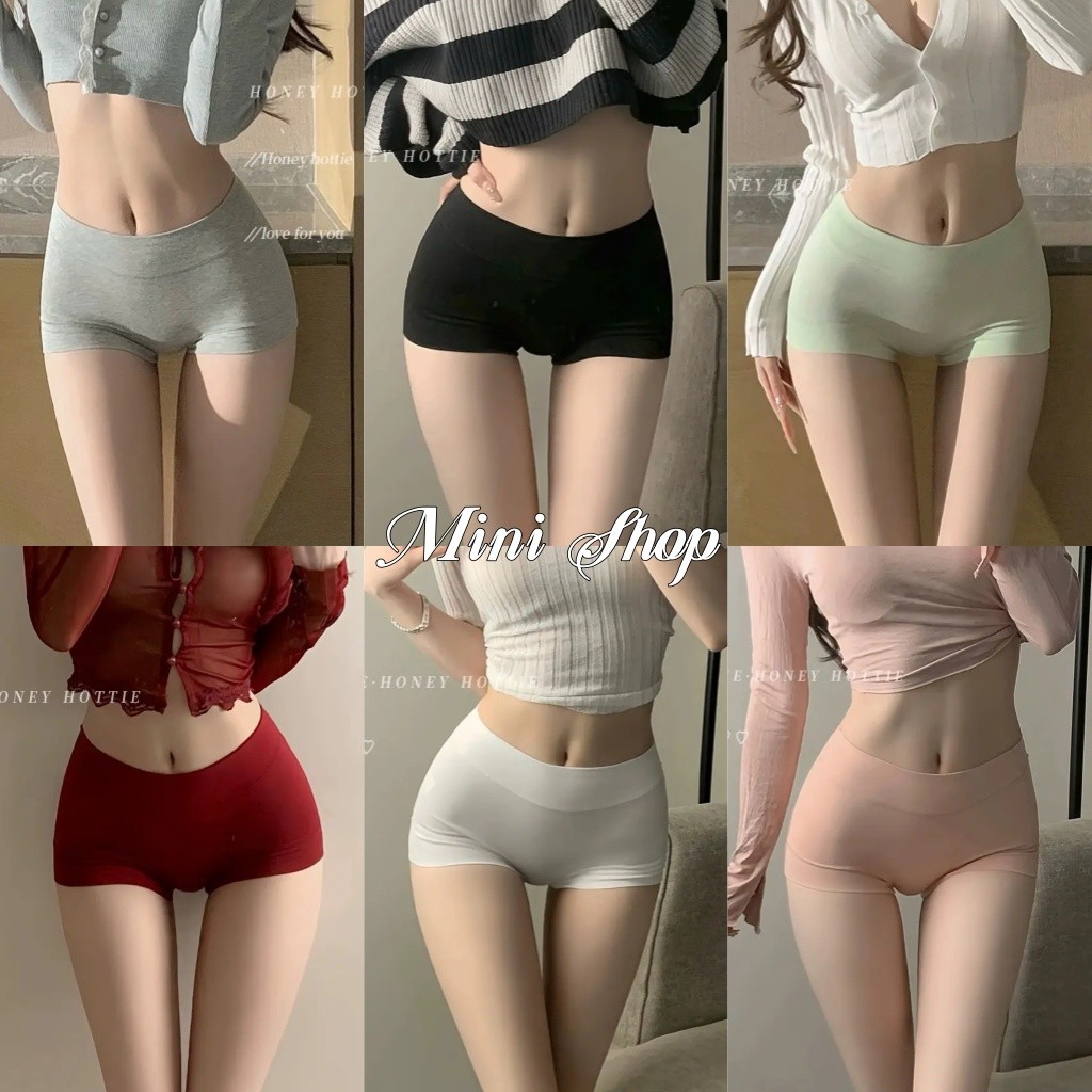 Mini shop พร้อมส่ง (KK1438) กางเกงชั้นในสตรี boxer สเตย์ ใส่สบาย ระบายอากาศ ผ้ายืดหยุ่น
