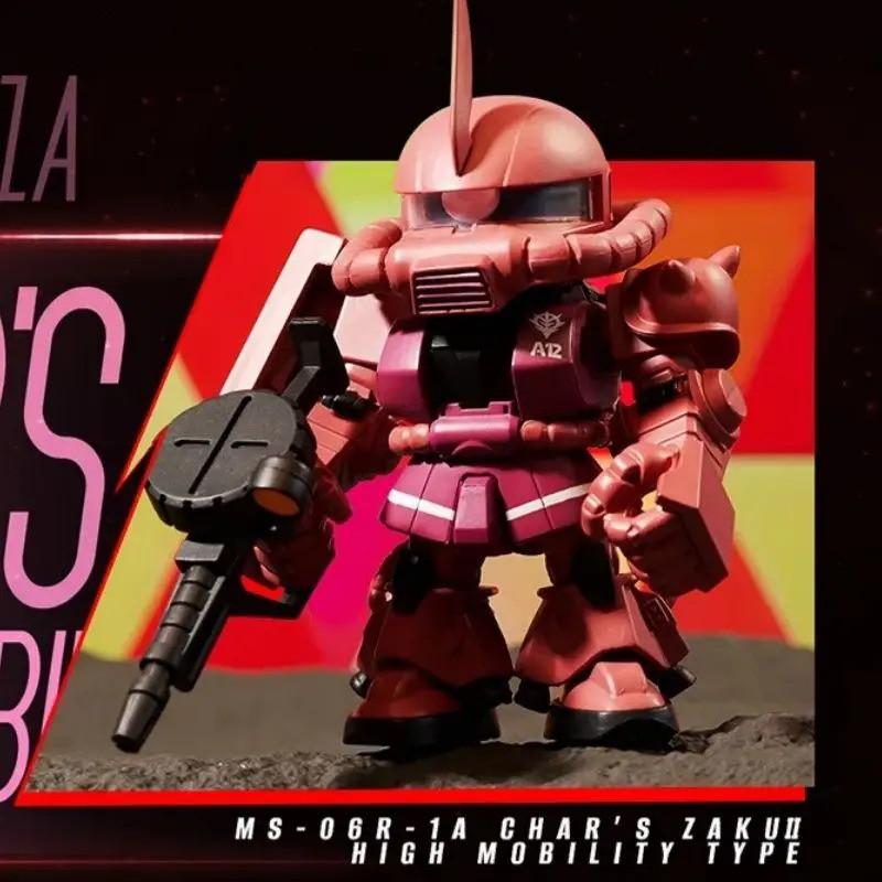 ใหม่ Qmsv Mini Char Sazabi Zaku รูปมือถือนักรบรุ่น Q กล่องตาบอดที่กําหนดเอง