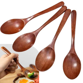 ช้อนไม้ยาวมือตักซุป-ครัวเครื่องเทศกาแฟน้ําผึ้งผัดช้อน
