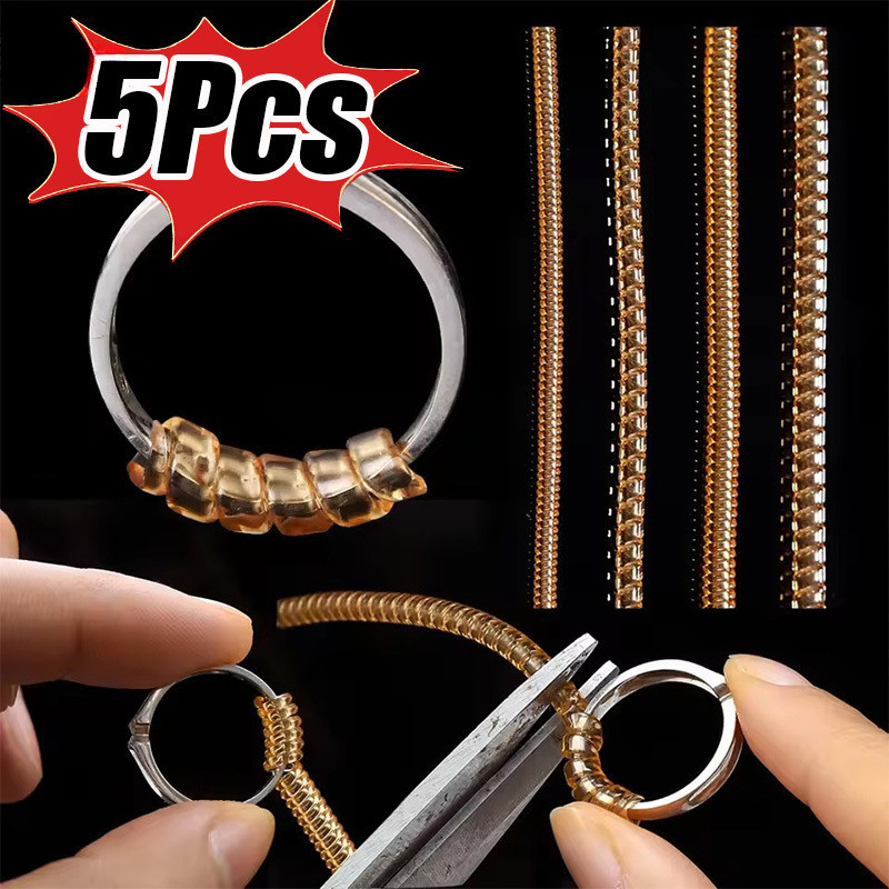 [3-5วันมาถึง] 4รูปแบบและขนาด3.5/5มม.-การออกแบบเกลียวที่มองไม่เห็นสําหรับแหวนหลวม-อุปกรณ์เสริมเครื่องประดับทองที่ทนทาน-แหวนเรซินขนาดตัวปรับขนาดเชือกฤดูใ