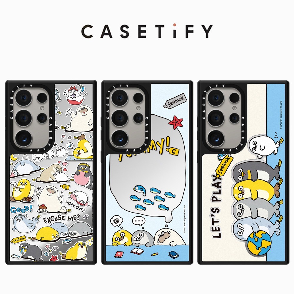 Yummy Sealook Mirror Case สําหรับ Samsung S25 24 23 UItra S25 24 23 Plus กันกระแทกป้องกัน Hard Casin