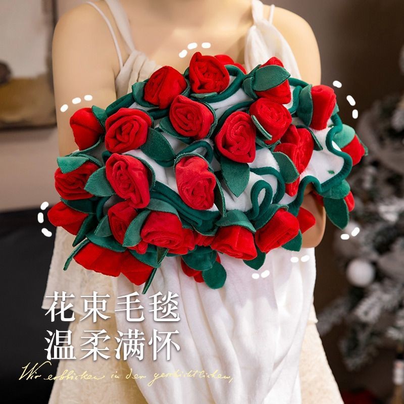 Preferred#Handcrafted Semi-finished Bouquet Blanket Office Nap Blanket Rose Blanket Car Cover Blanke