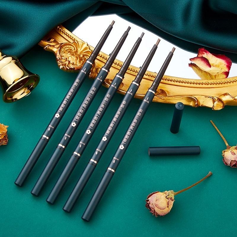 เริ่มต้นดินสอเขียนคิ้วสองหัวดินสอเขียนคิ้วบางมากติดทนนานกันน้ําและเหงื่อไม่มีรอยเปื้อนดินสอเขียนคิ้วนักร้องหญิงอาชีพดินสอเขียนคิ้วสีเขียวย้อนยุ - รูปที่ 3