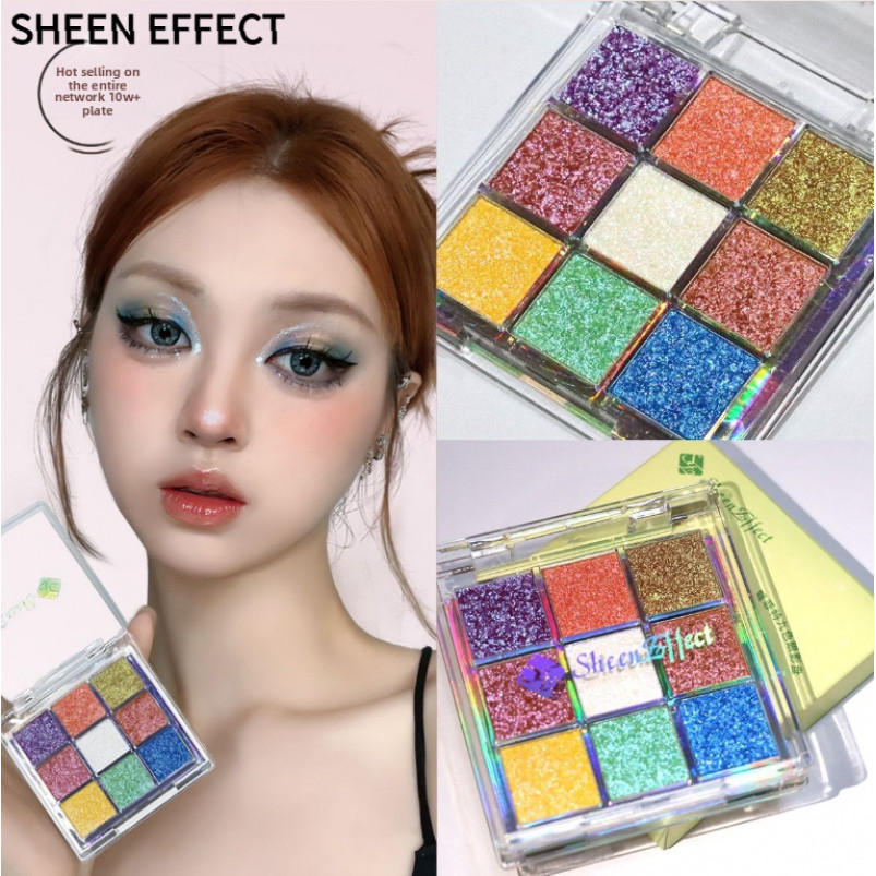 ❤️สินค้า正 100%❤️SHEEN EFFECT SHEEN EFFECT #Nine-Grid Eyeshadow Palette พิเศษ九格式眼影盘 Delicate Super Flash แบบพกพา